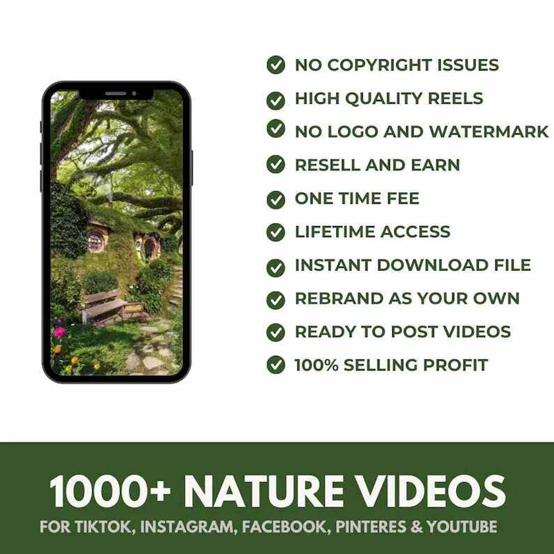 1000+ Nature Reels Bundle,Instagram reels,reel videos,Nature reels,facebook reels,TikTok Videos,YouTube Shorts preview image.