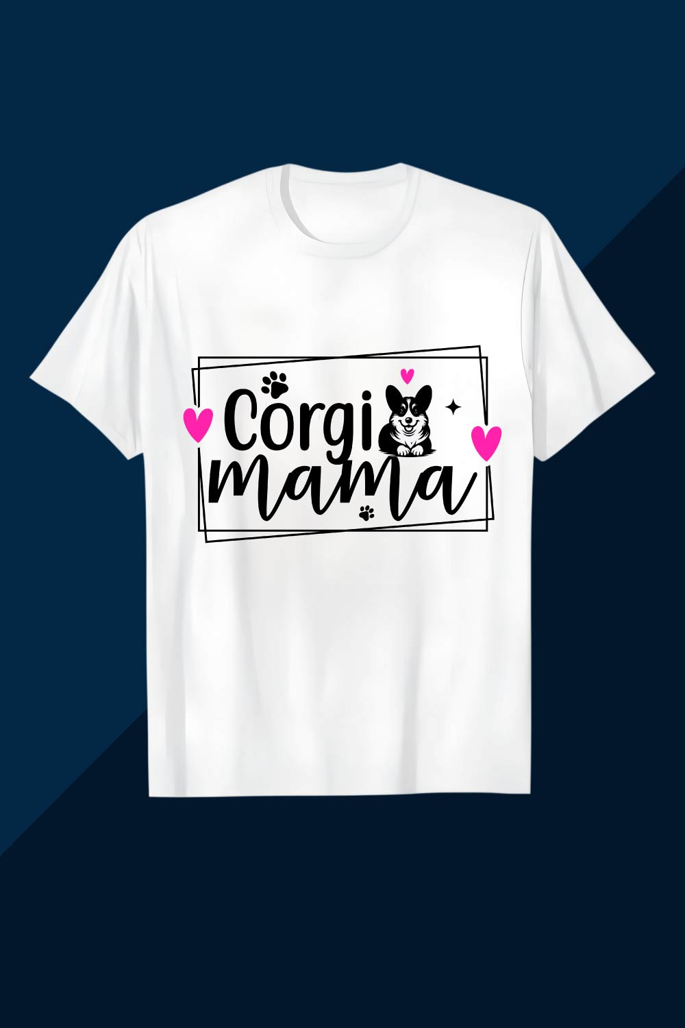 Corgi Mama Cute Dog Lover Design SVG EPS AI PNG Mother’s T shirt pinterest preview image.