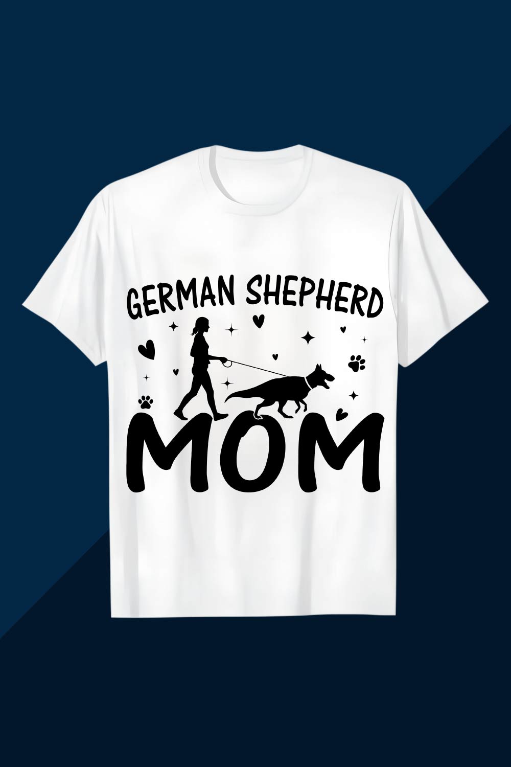 Proud German Shepherd Mom Shirt Design SVG EPS AI PNG Mother’s T shirt pinterest preview image.