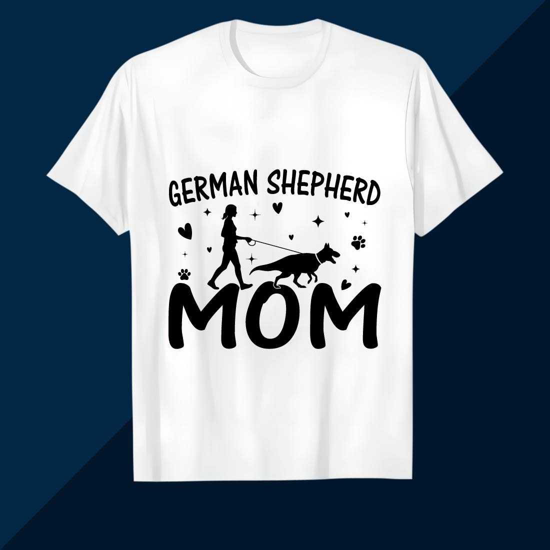 Proud German Shepherd Mom Shirt Design SVG EPS AI PNG Mother’s T shirt preview image.