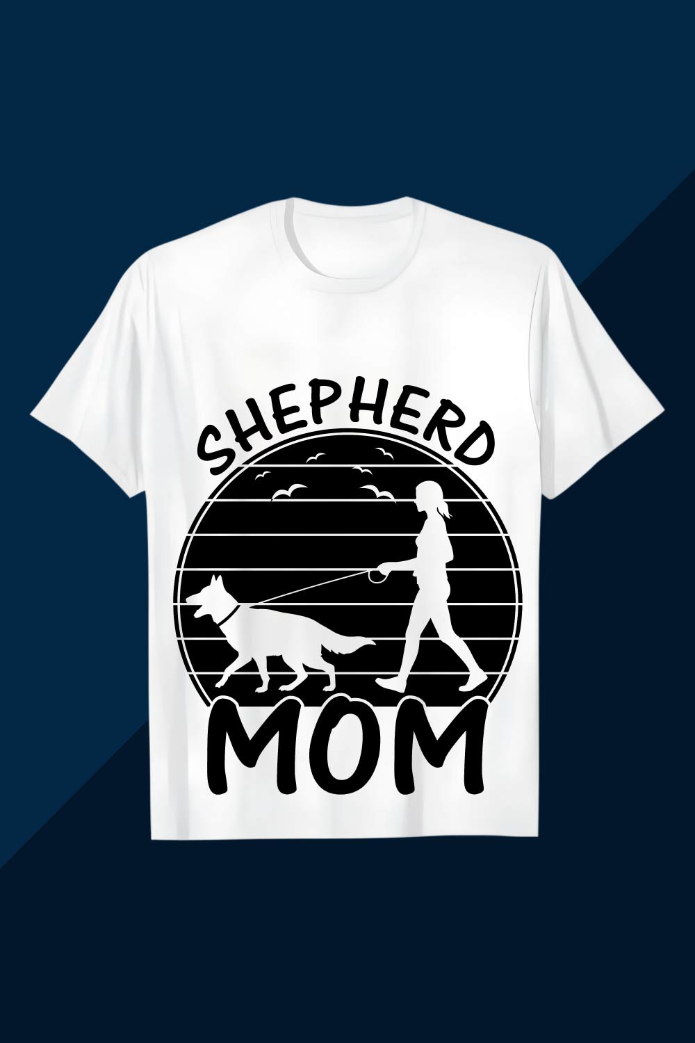 Stylish Shepherd Mom Shirt with Silhouette SVG EPS AI PNG Mother’s T shirt pinterest preview image.