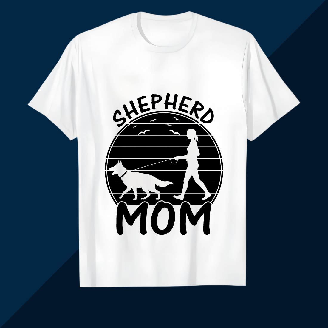 Stylish Shepherd Mom Shirt with Silhouette SVG EPS AI PNG Mother’s T shirt cover image.