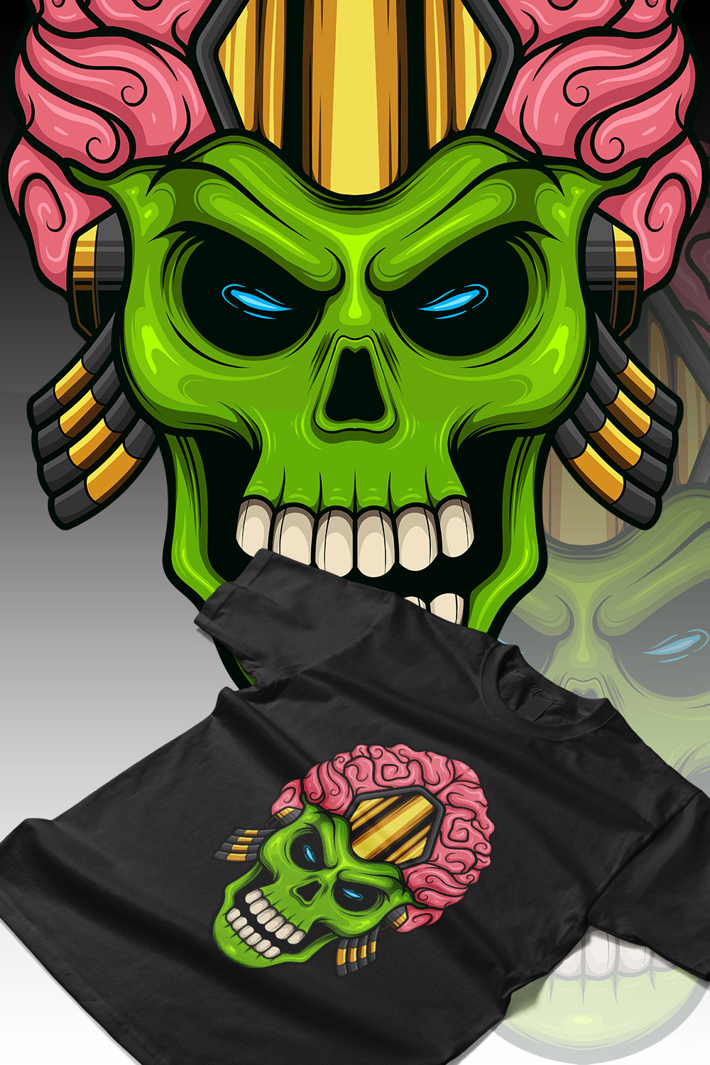 Alien Head Design pinterest preview image.