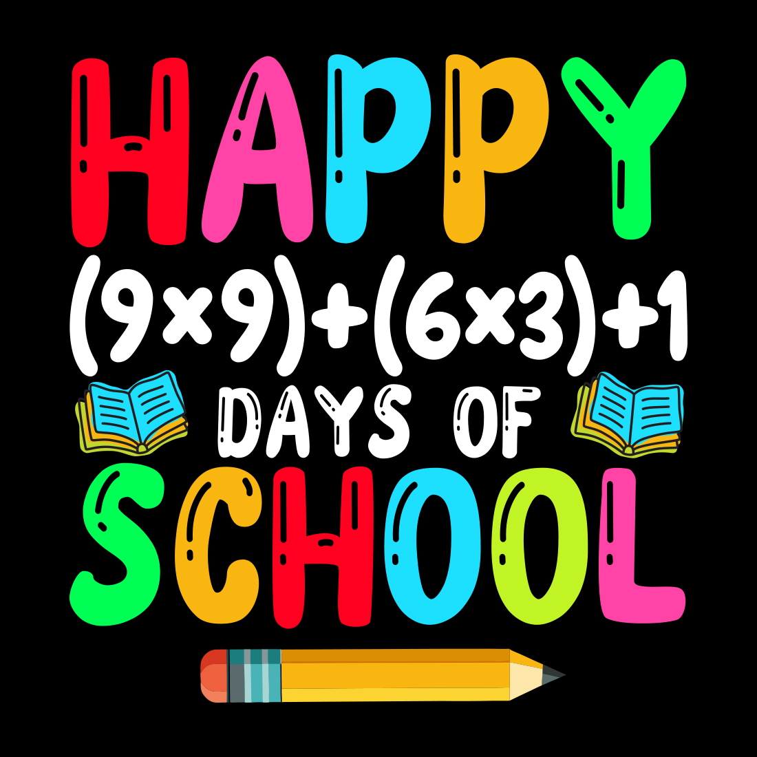 happy 100 days of school shirt preview image.