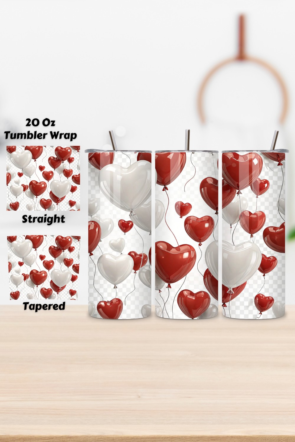 Valentines Tumbler Wrap, Hearts Designs, Hearts Tumbler Wrap pinterest preview image.