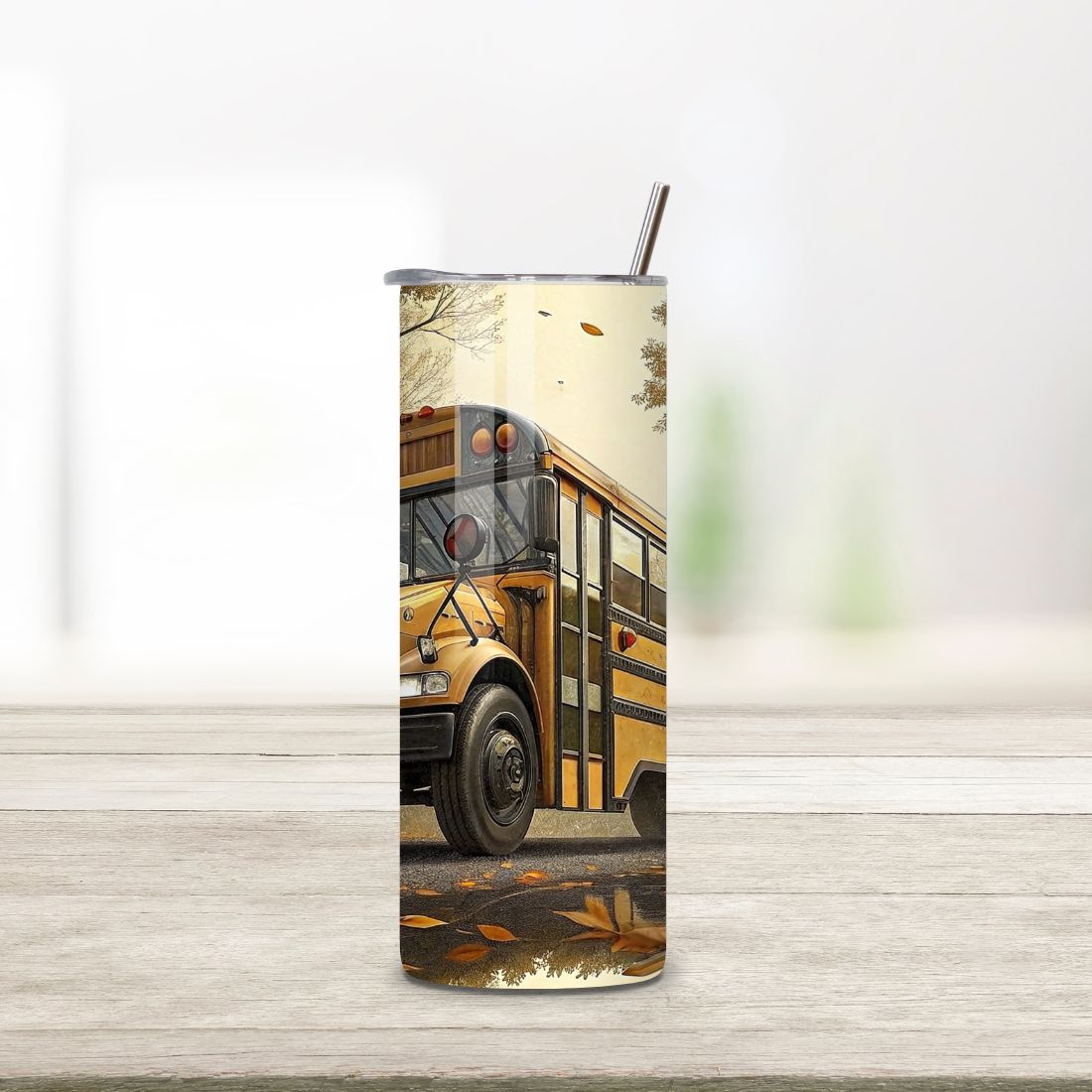 20oz Skinny Tumbler Wrap for Bus Driver Mom preview image.