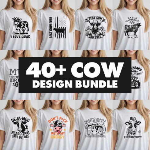 48 Cow graphic design for cow lovers cover image.