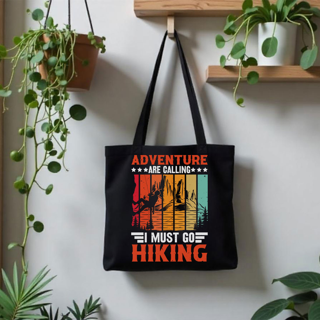 Adventure Awaits – Hiking T-Shirt Design preview image.