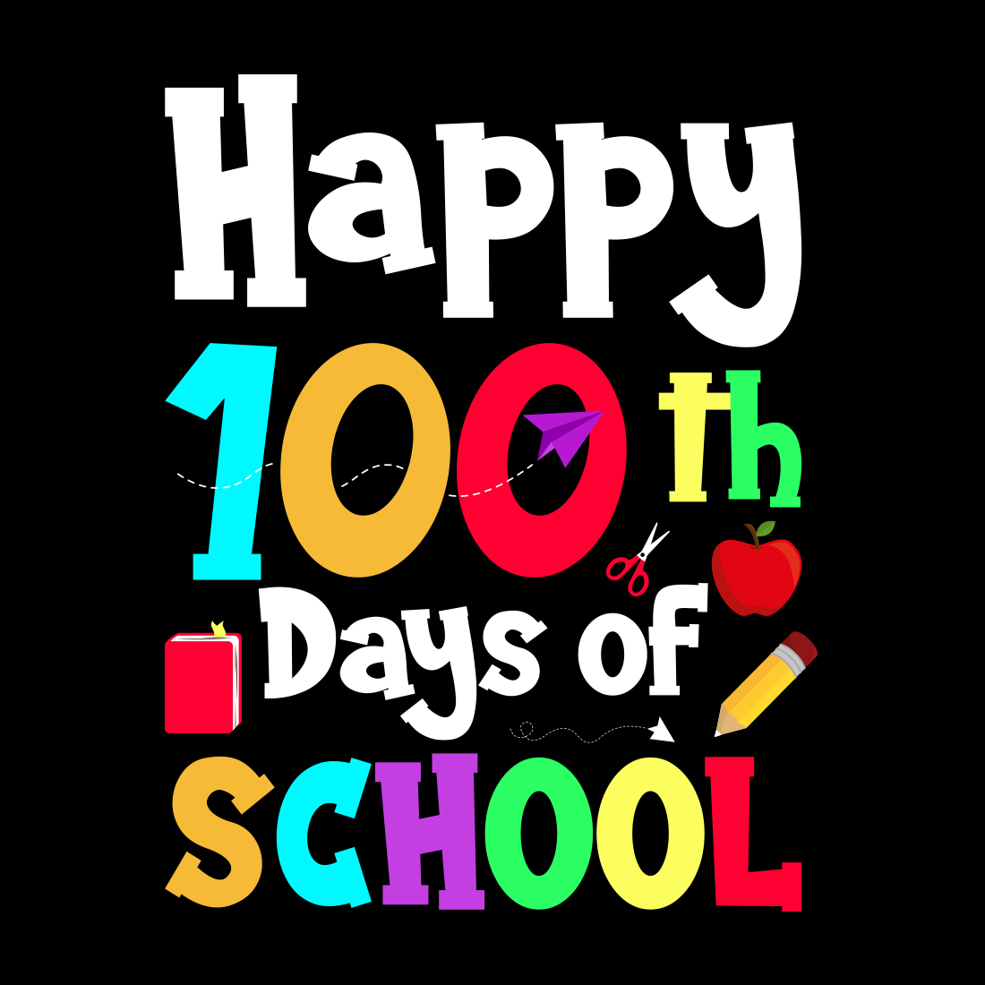 Happy 100th Day of School Vibes , 100 Days of School Shirt , 100th Day of School Shirt for Teachers , 100 Days of School Shirt Teacher , 100 Day Shirt preview image.