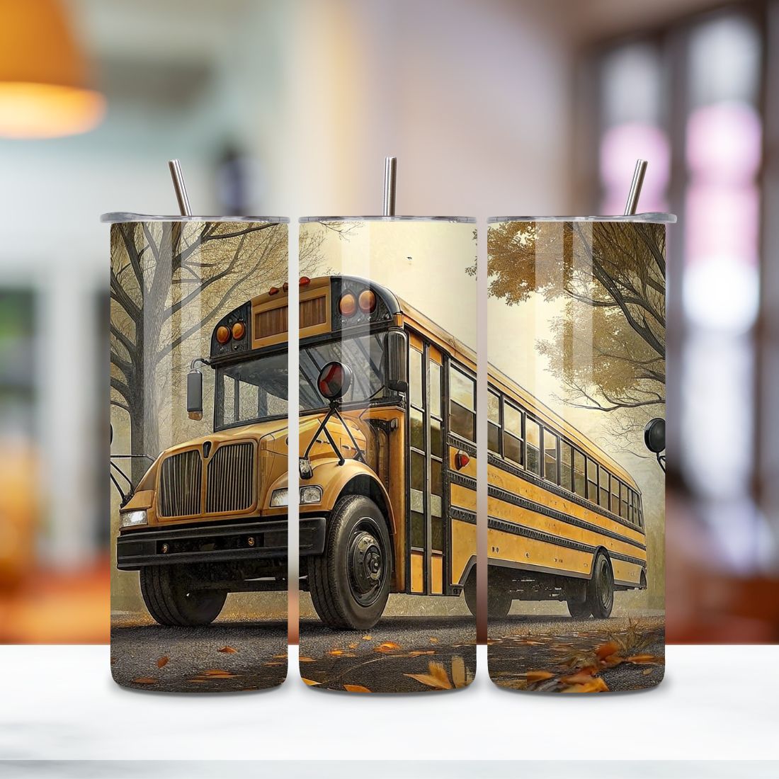 20oz Skinny Tumbler Wrap for Bus Driver Mom cover image.