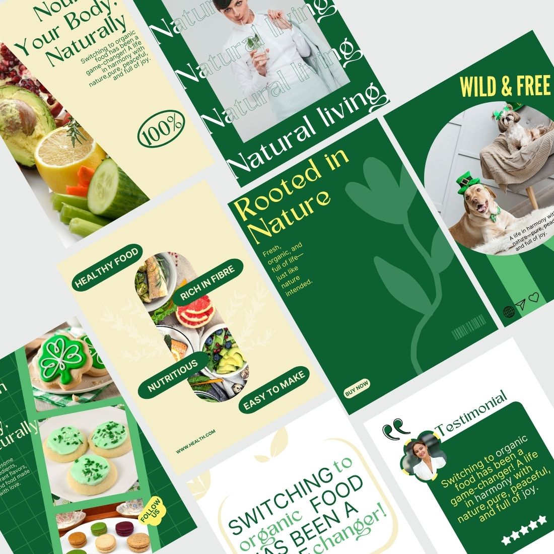 HEALTH AND WELLNESS CANVA TEMPLATES BUNDLE preview image.