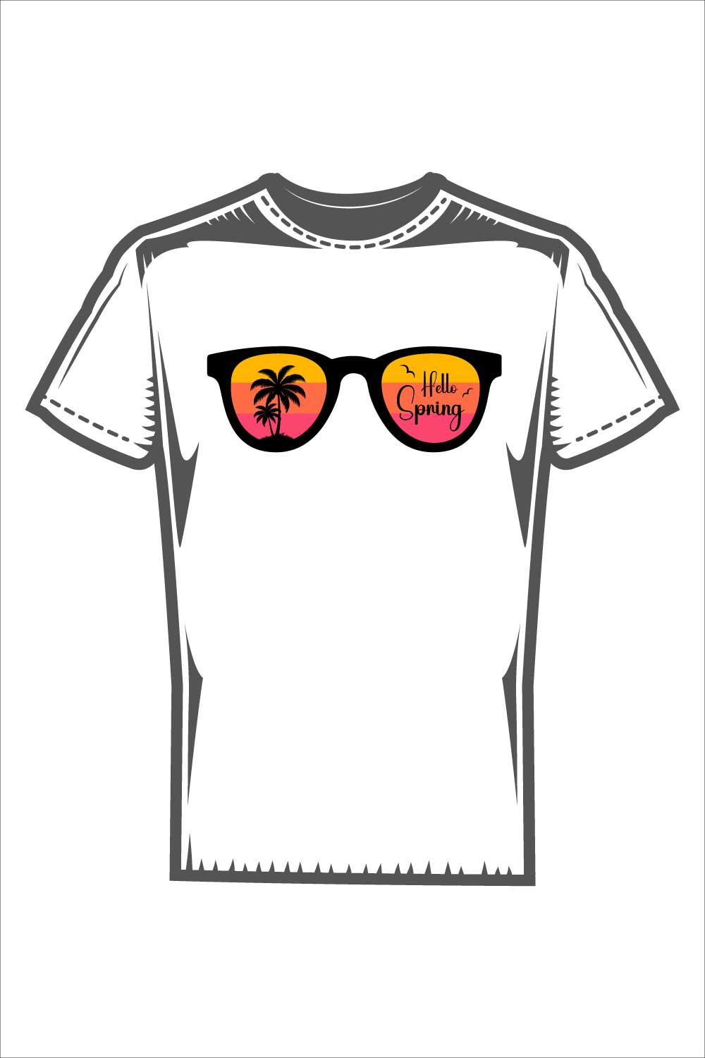 Tropical Summer Vibes – Trendy Beach T-Shirt Design pinterest preview image.