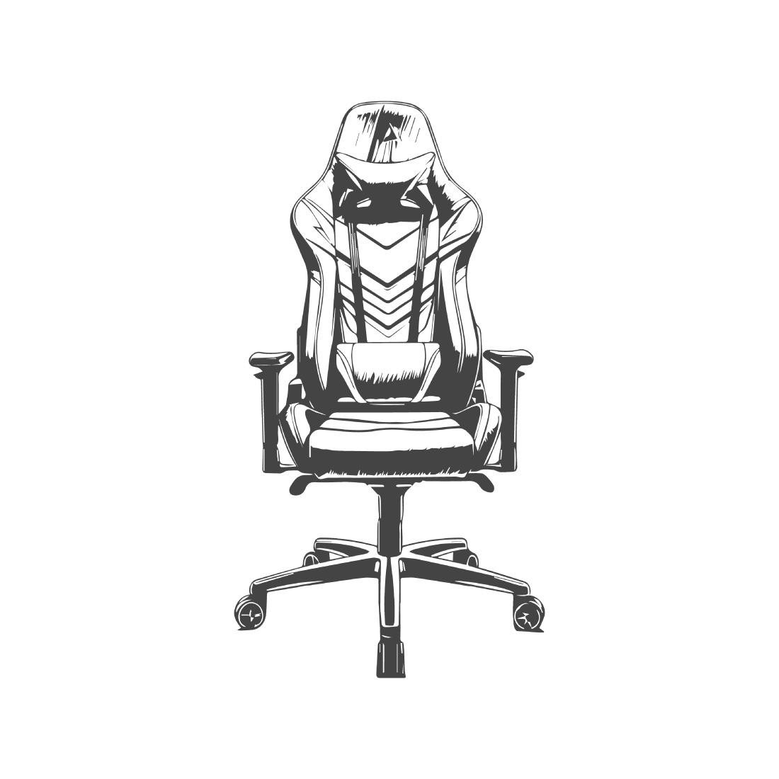 Gaming Chair Silhouette - EPS Vector Illustration preview image.