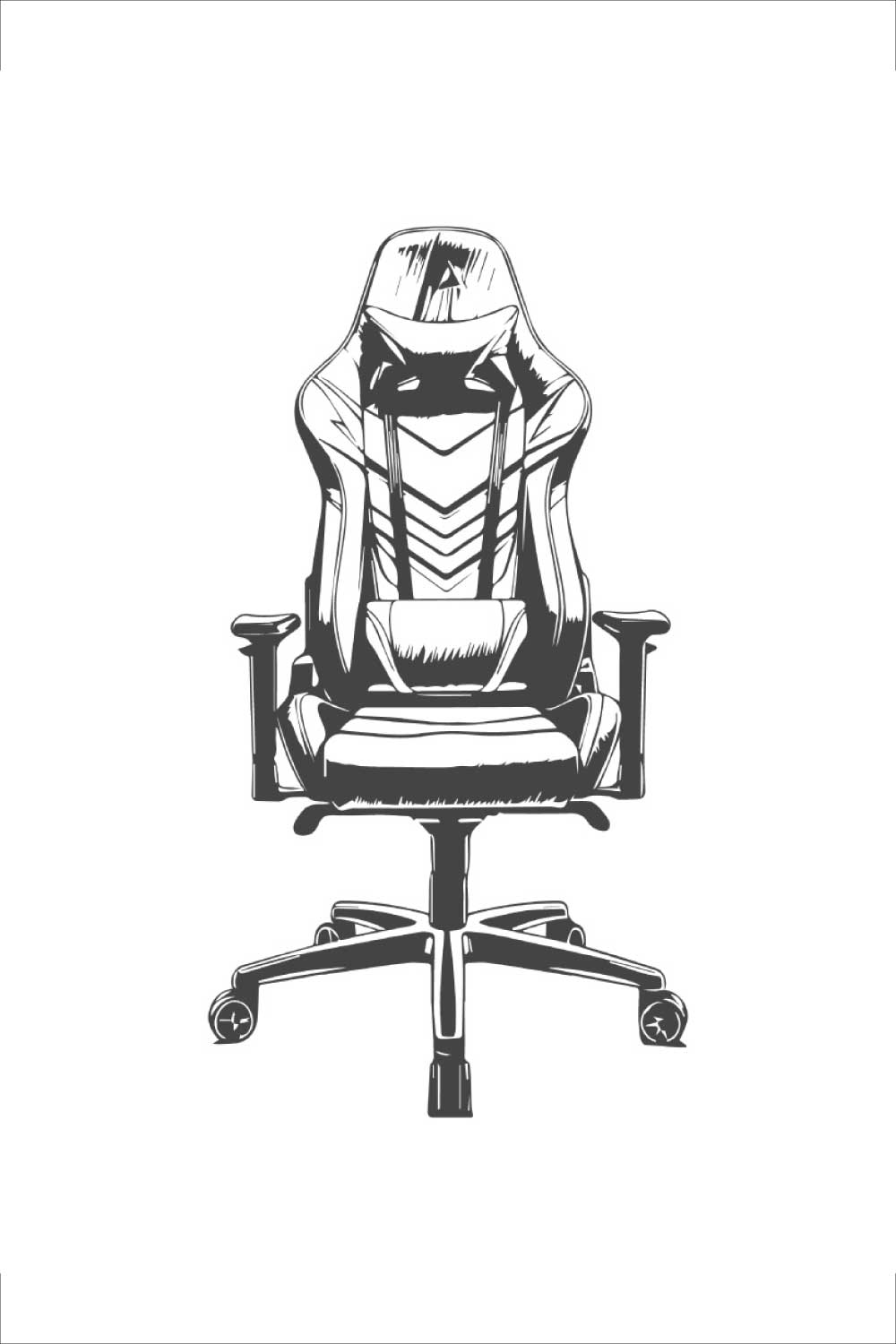 Gaming Chair Silhouette - EPS Vector Illustration pinterest preview image.