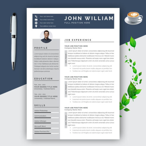 Clean and Professional Resume Layout cover image.