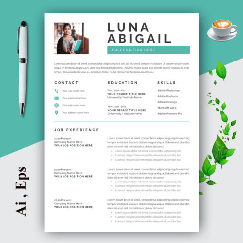 Modern Resume Layout Kit cover image.