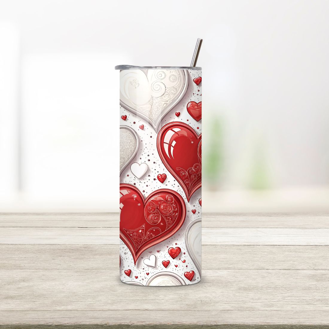 Valentines Heart Sublimation Tumbler Design, Valentines Tumbler Wrap, Hearts Designs, Hearts Tumbler Wraps, Straight, Tapered, Sublimation PNG preview image.