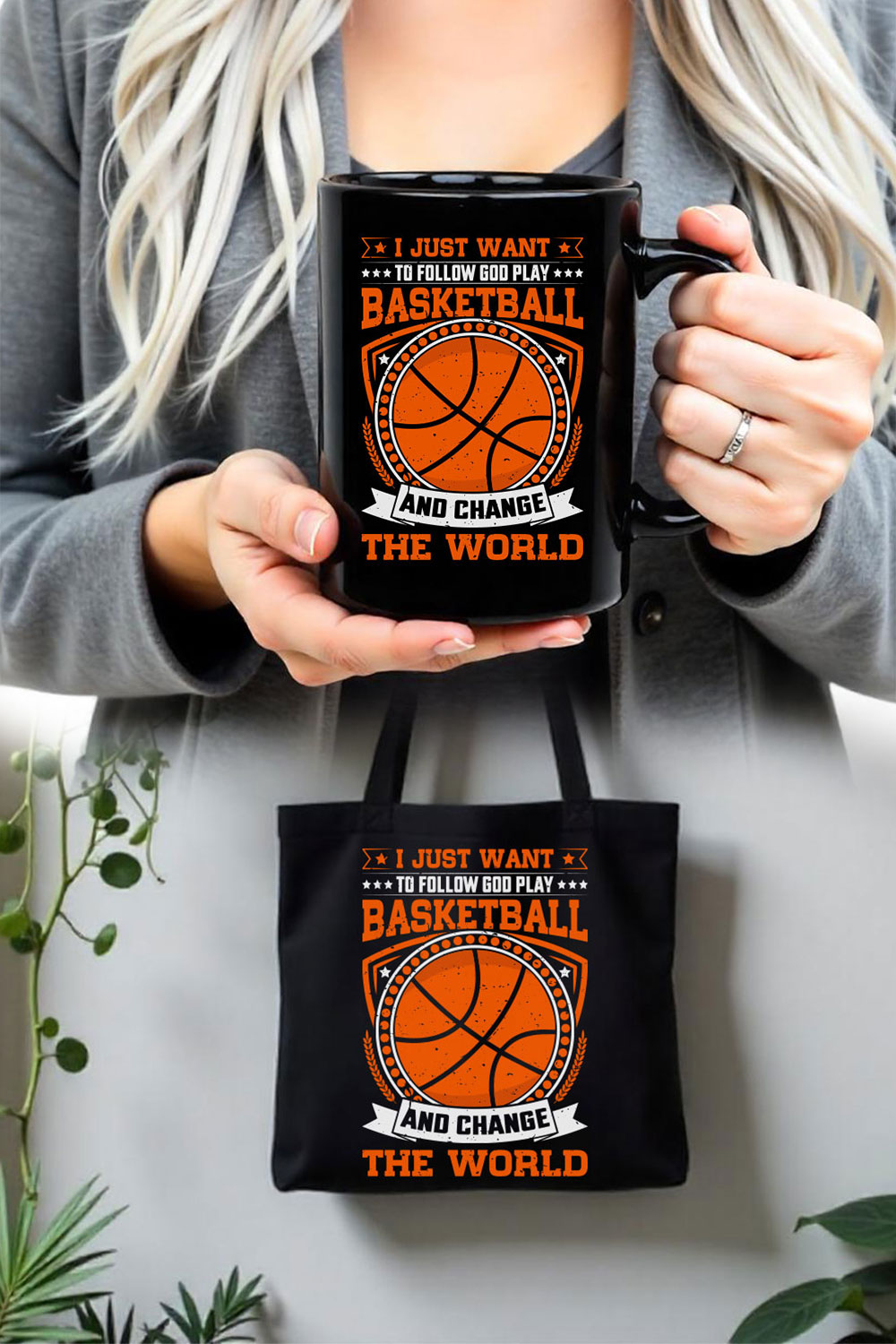 Dynamic Basketball-Themed T-Shirt Design pinterest preview image.