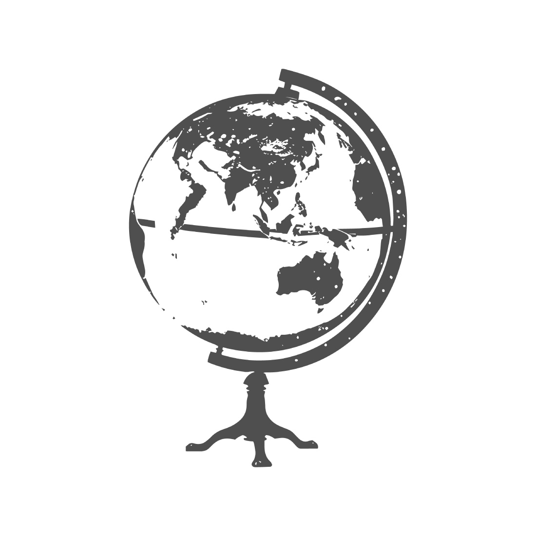 Vintage Globe Silhouette - EPS Vector Illustration preview image.