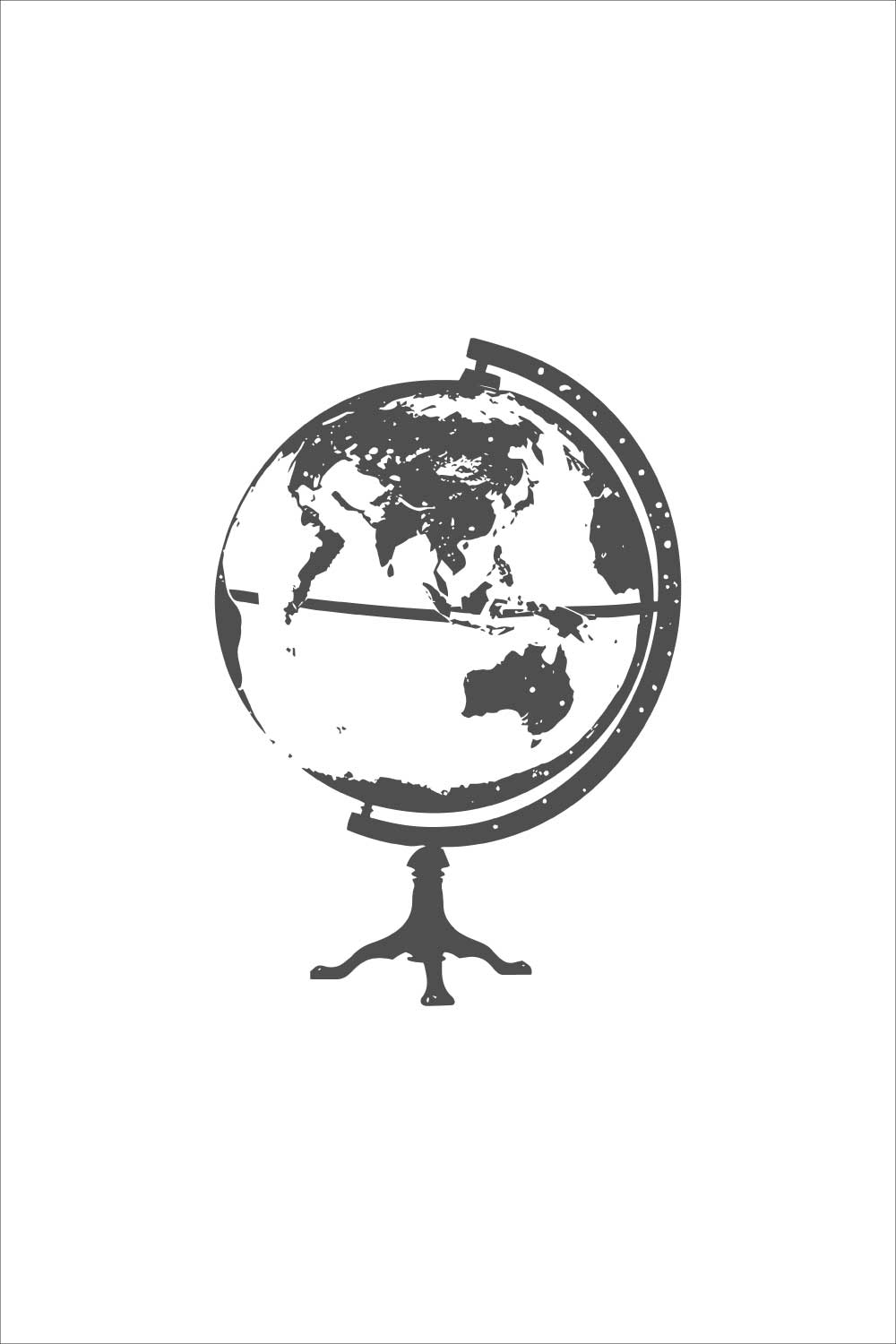 Vintage Globe Silhouette - EPS Vector Illustration pinterest preview image.