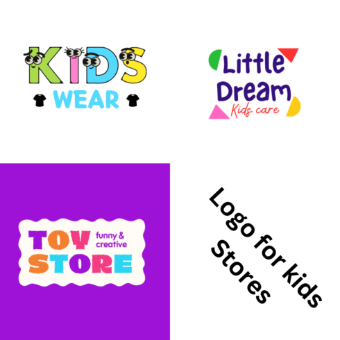 logo for kids stores including wear ,toys, creative stores cover image.