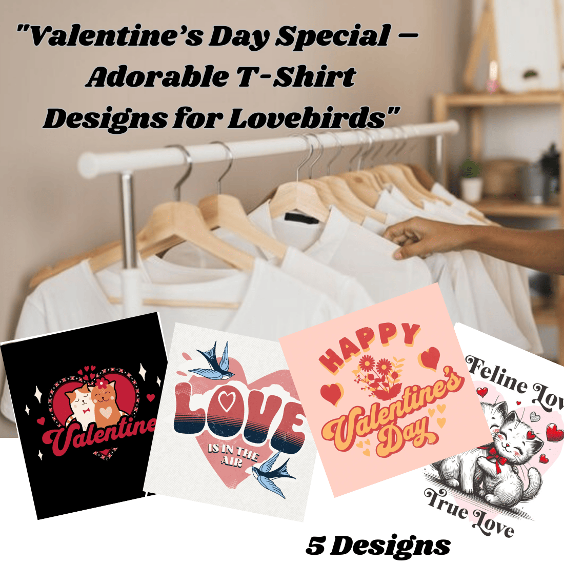 "Valentine’s Day Special – Adorable T-Shirt Designs for Lovebirds" cover image.