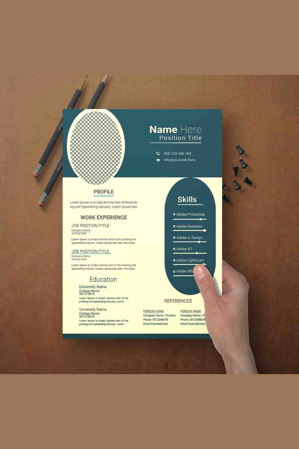 This resume layout balances aesthetics and professionalism with a sleek, minimalist approach pinterest preview image.