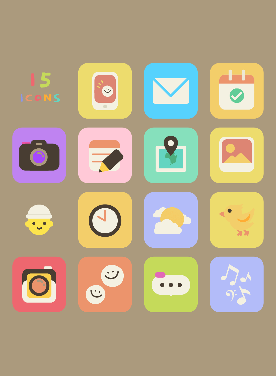 blue and cream cute icons icon set 1 566