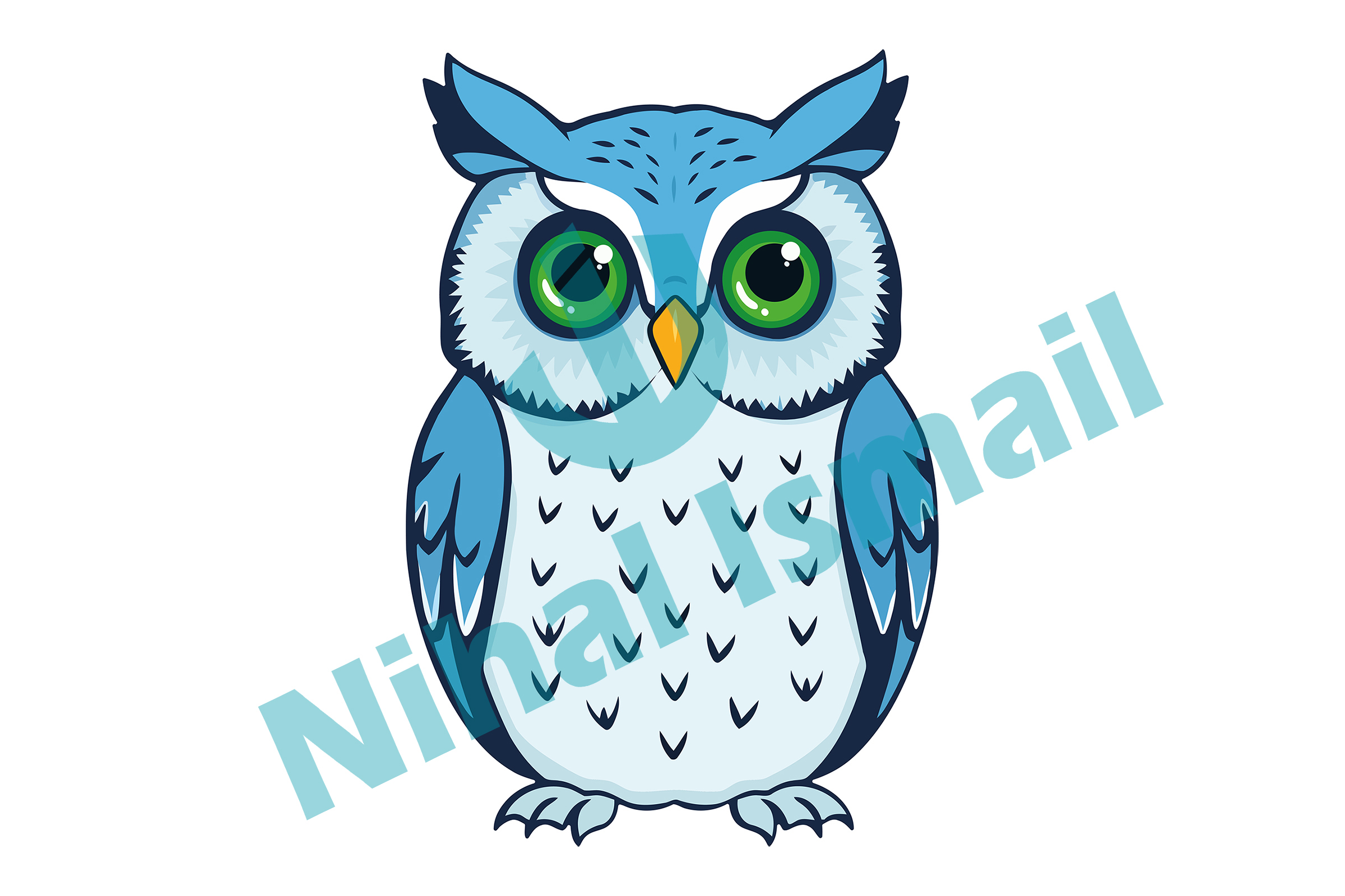 blue owl with green eyes 2400 1600 391