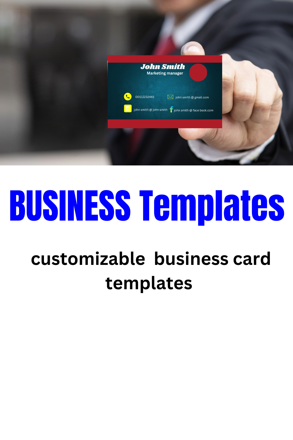 Business Card Templates pinterest preview image.