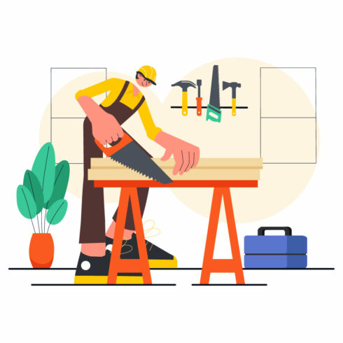 9 Carpentry Workshop Illustration cover image.