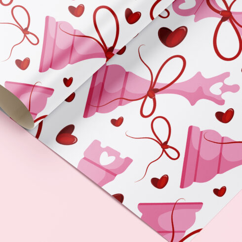 Set of 7 Valentine’s Day Chess Patterns with Bows & Pink Design cover image.