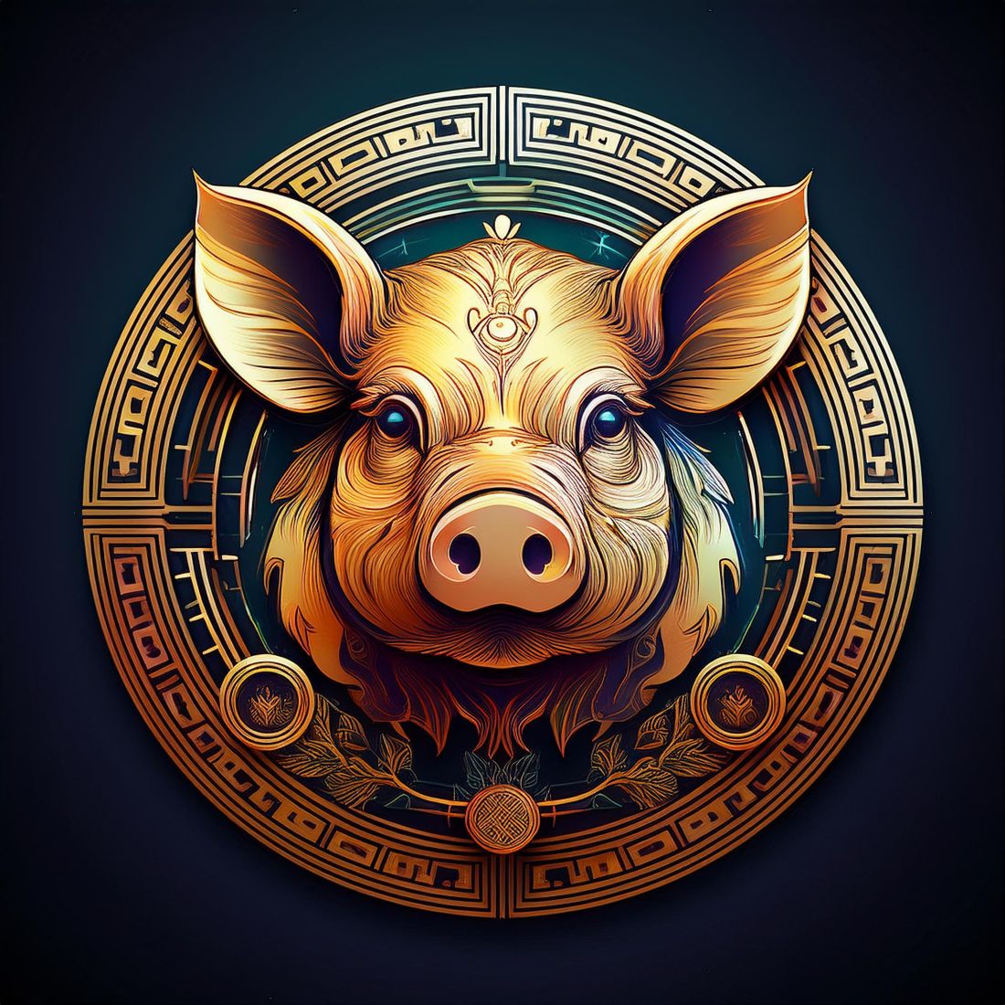 Circular Pig Logo – Creative Design for Cryptocurrency preview image.