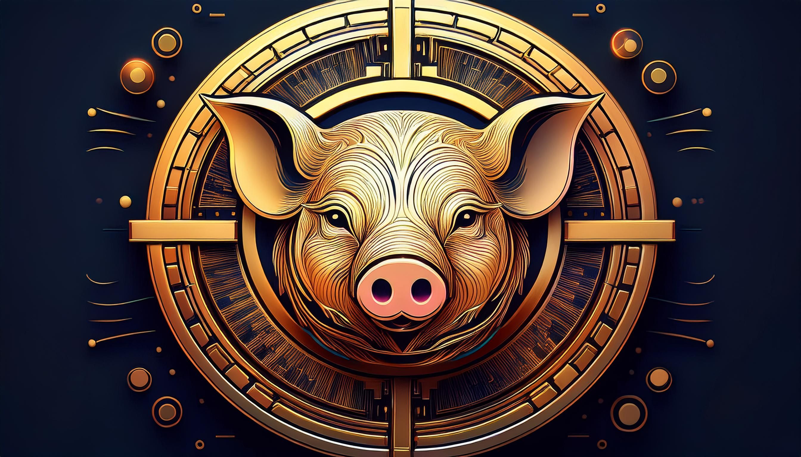 circular pig crypto logo 07 511