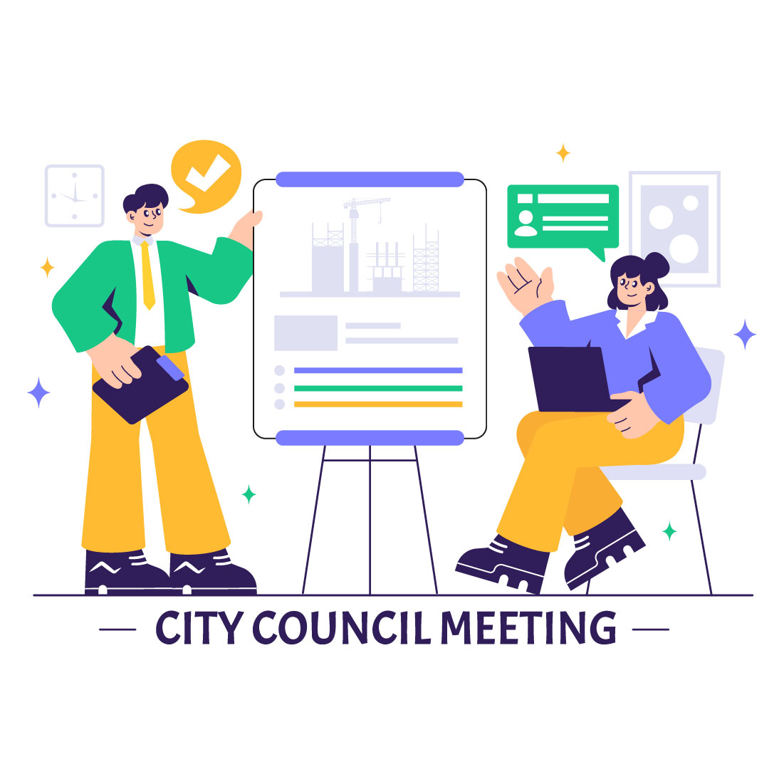 8 City Council Meeting Illustration preview image.