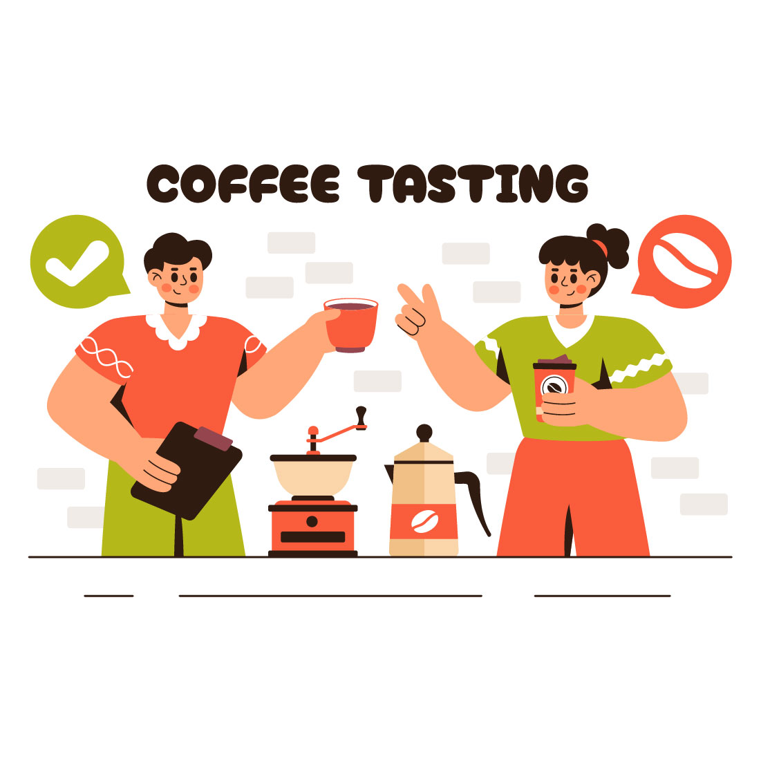 9 Coffee Tasting Experience Illustration preview image.