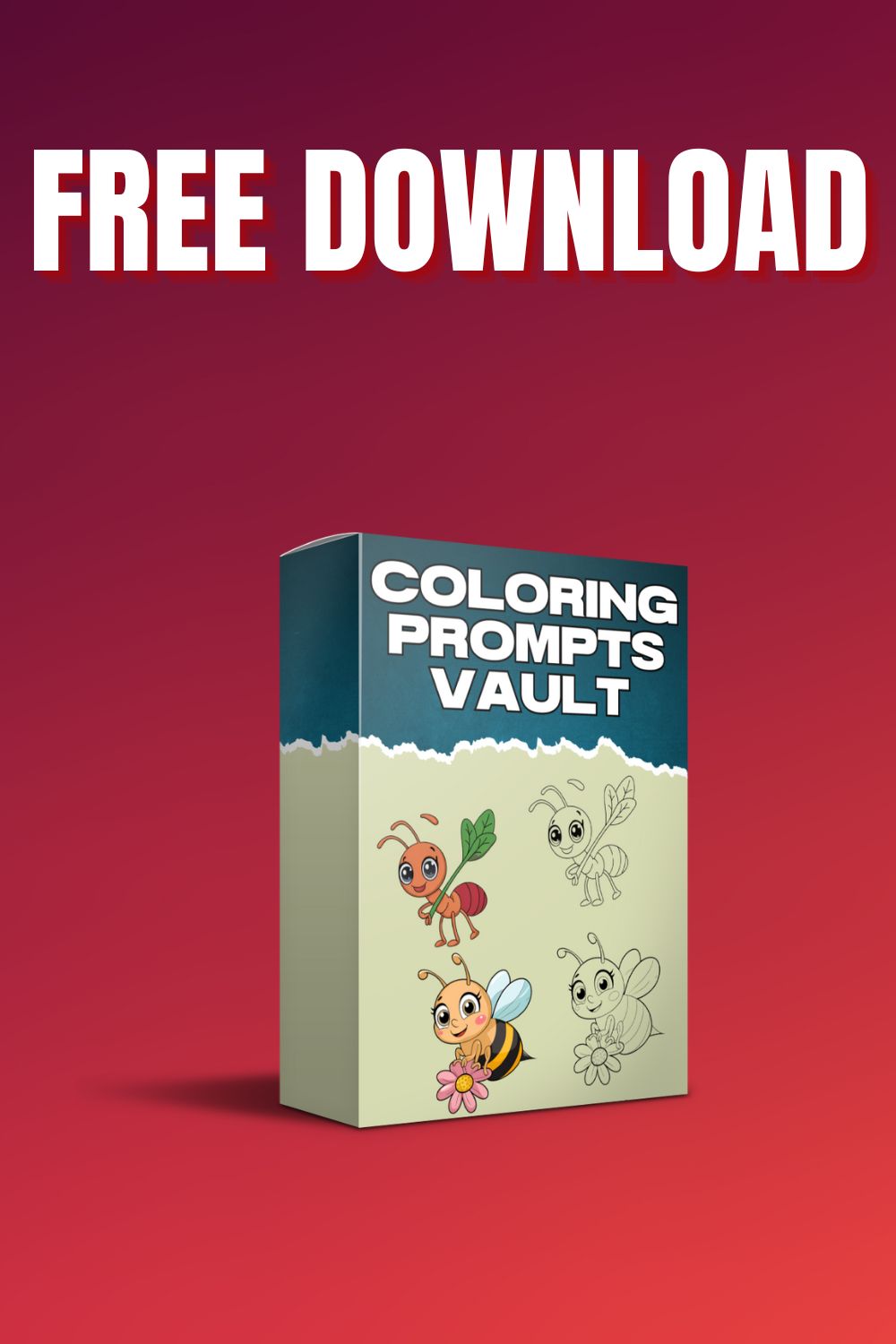 Coloring Prompts Vault Free Download pinterest preview image.