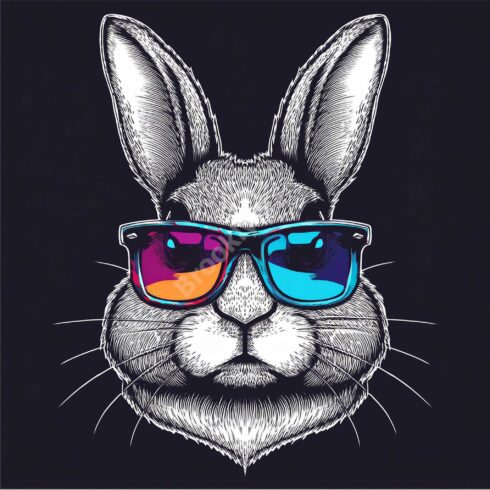 Fashionable Rabbit Wearing Cool Sunglasses with a Confident Attitude cover image.