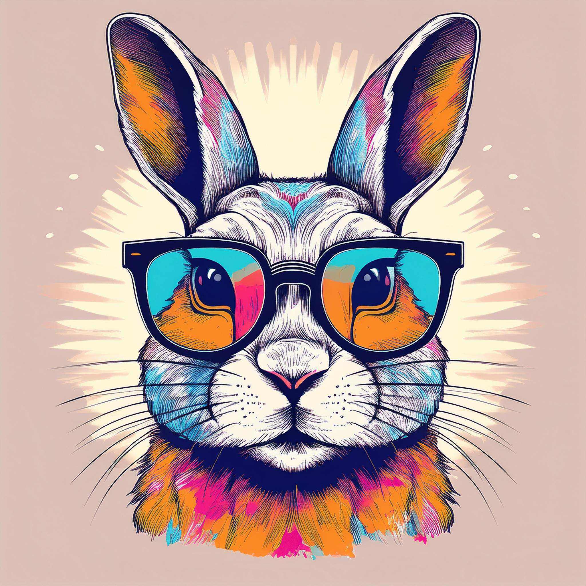 Fashionable Rabbit Wearing Cool Sunglasses with a Confident Attitude preview image.