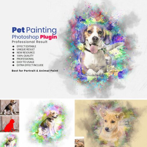 Pro Pet Watercolor Art Plugin Action cover image.