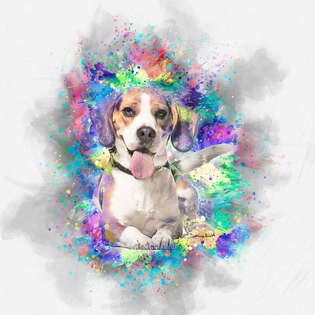 Pro Pet Watercolor Art Plugin Action preview image.