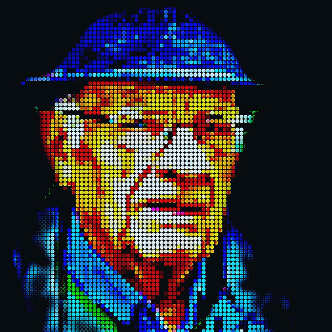 Pixel Portrait Photoshop Action preview image.