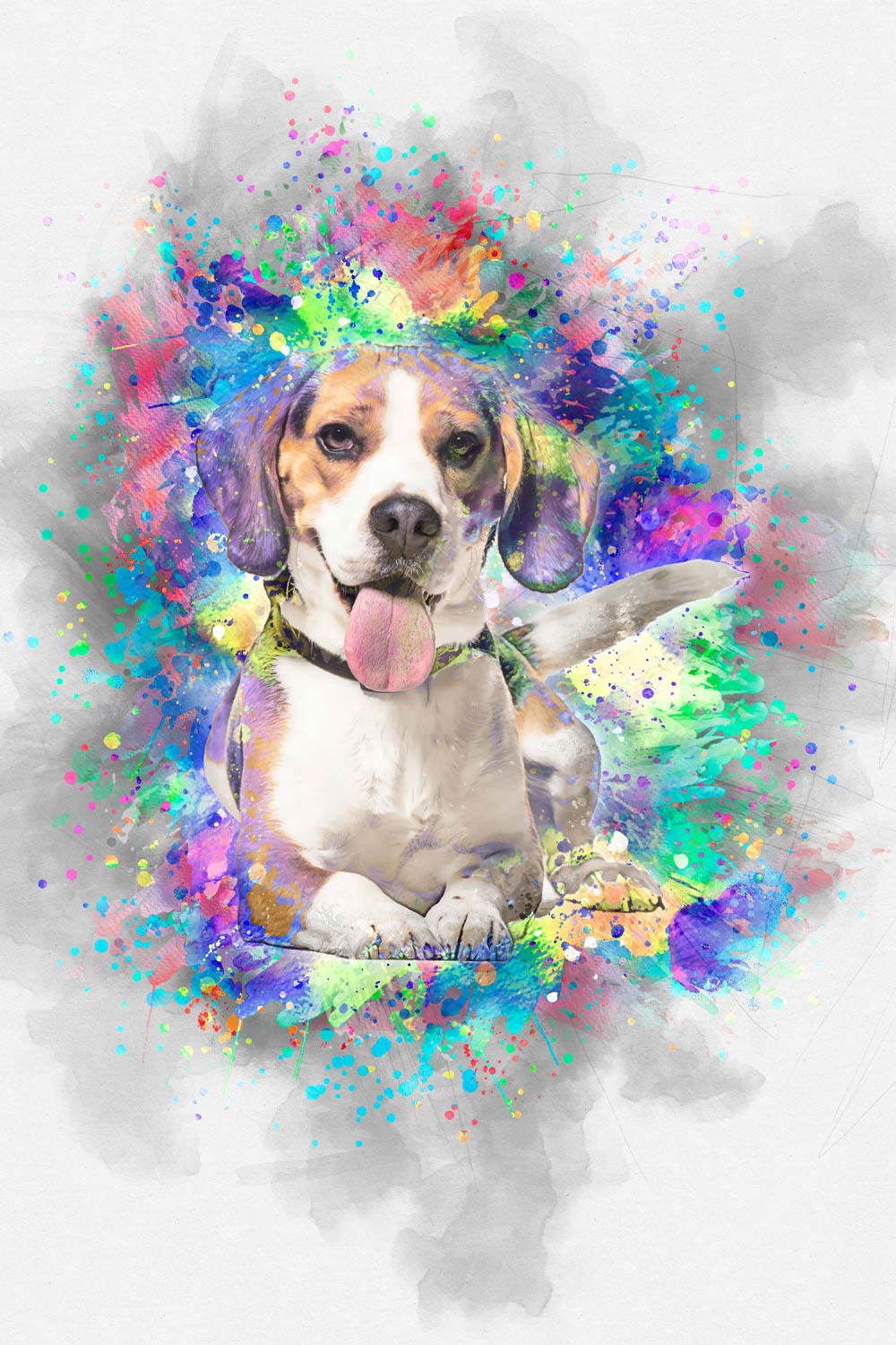 Pro Pet Watercolor Art Plugin Action pinterest preview image.