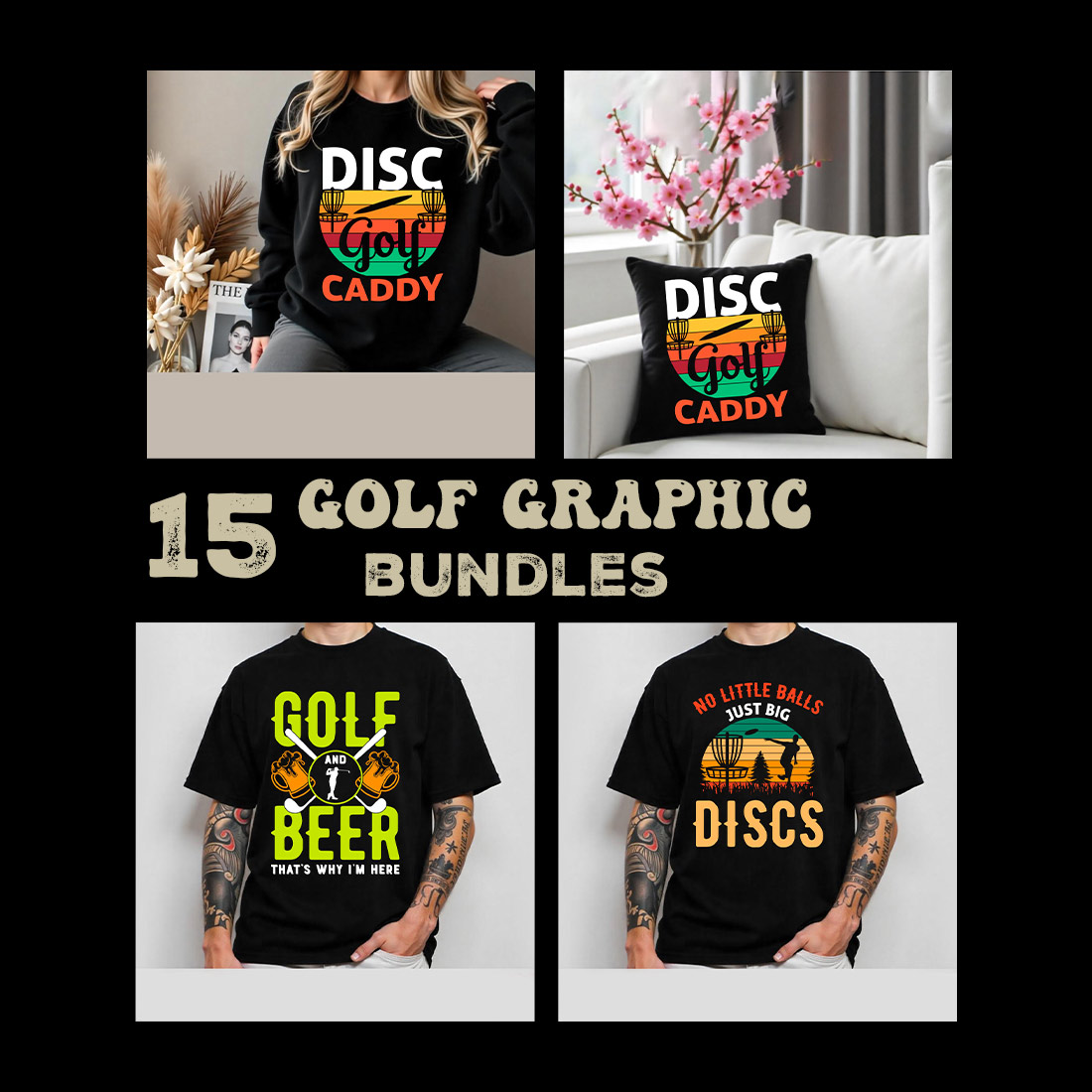 15 Golf graphic design bundles for golf lovers cover image.