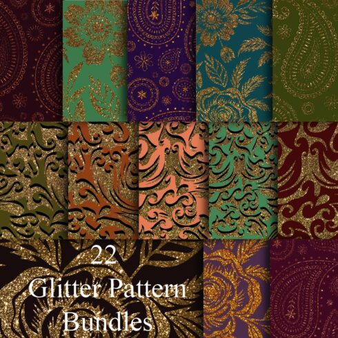 Glitter Pattern Background Bundles,Luxury wallpaper,Vector image cover image.