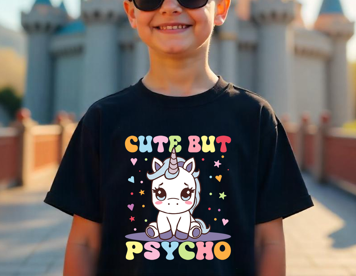 cute but psycho graphic designs male t shirt mockups 796