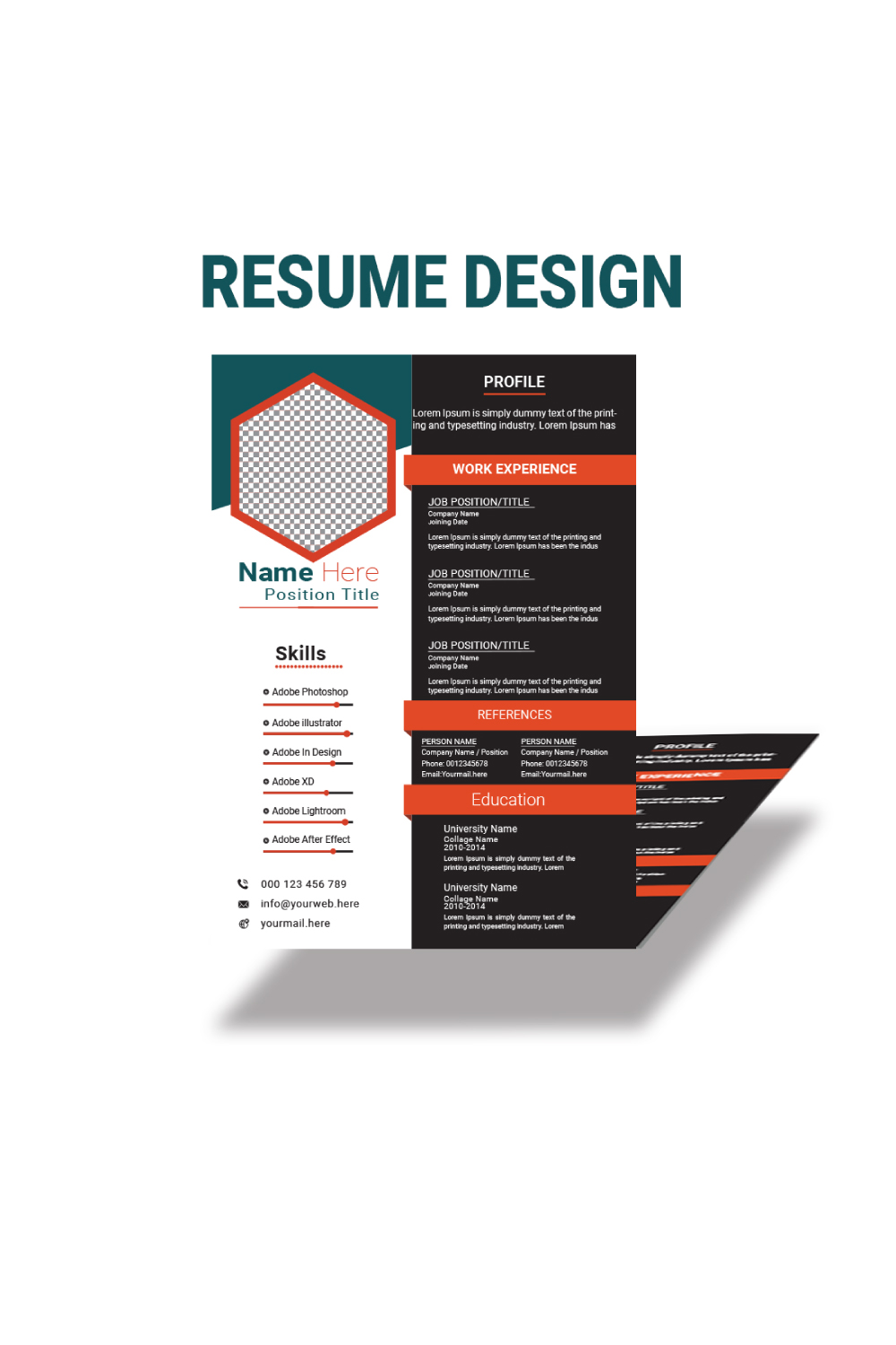 This resume layout balances aesthetics and professionalism with a sleek, minimalist approach pinterest preview image.