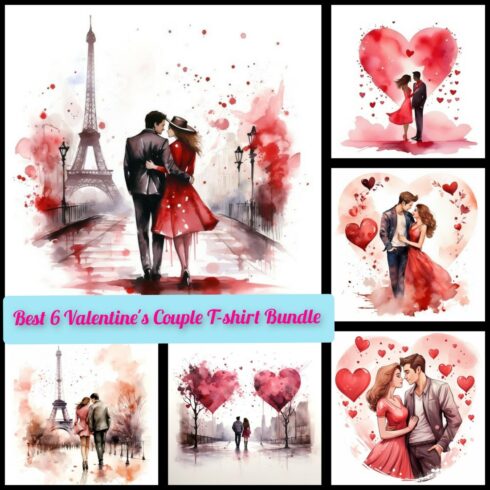 BEST 6 VALENTINE'S DAY COUPLE T-SHIRT BUNDLE cover image.