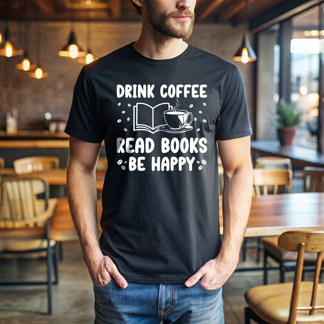 drink coffee read books be happy t shirt 3 614