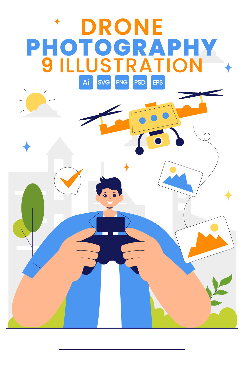 9 Aerial Drone Photography Illustration pinterest preview image.